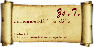 Zsivanović Teréz névjegykártya