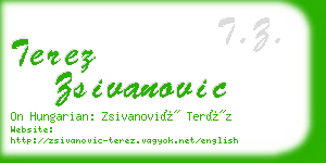 terez zsivanovic business card